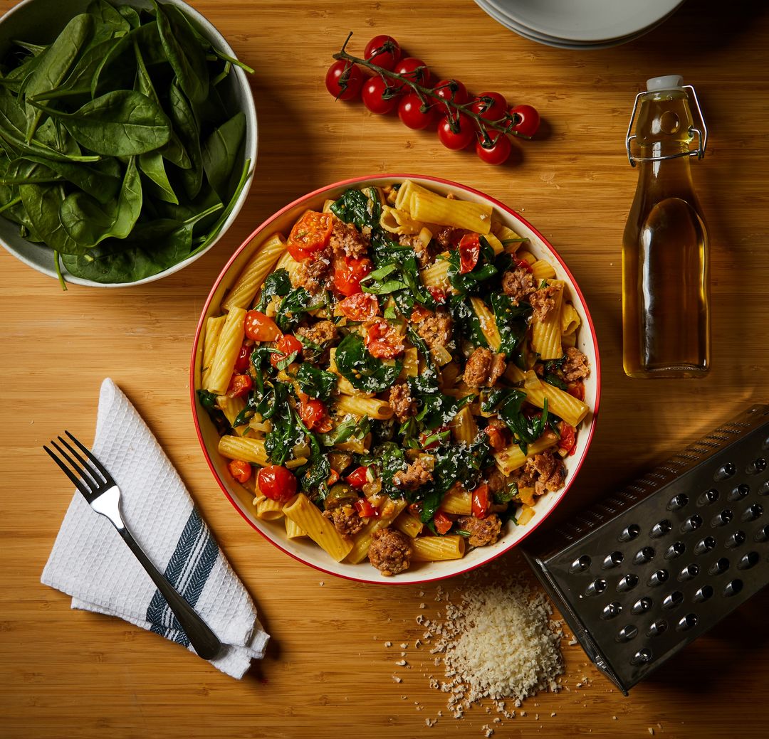 Baby Spinach + Sausage Pasta